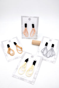 Swan Collection Earrings , handmade . Materials : Silk , Velvet and Silver 9.25 hook.